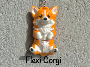 Flexi Corgi Keychain