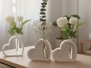 Heart Flower Vase Set – 3 Designs
