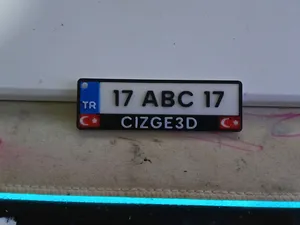 Türk Bayraklı Plaka Anahtarlık  Özelleştirilebilir