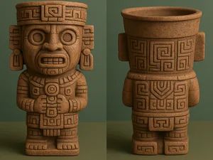 Vaso - Totem Azteco decorativo Multifunzionale