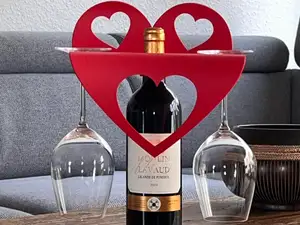 Wine glass holder - Valentin - or Champagne