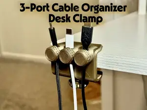 3-Port Cable Organizer Desk Clamp