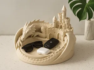 Dragon Guardian Castle Catchall Sculptural Fantasy