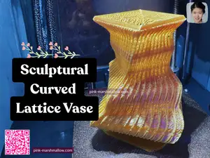 Sculptural Curved Lattice Vase