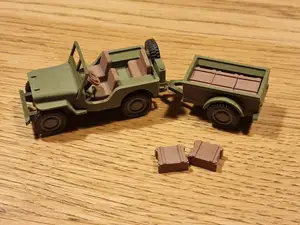 Tiny Ammo Crates for Jeep Kit Card with Trailer