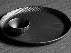 Ripple Plate & Bowl – Textured Minimalist Decor