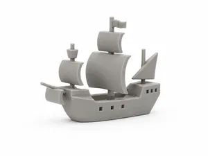 Minimalist Sailing Ship – Mini Display Model