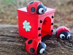Cute Flexi Ladybug and House