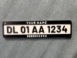 Customize Car & Bike Keychain with Name & Number