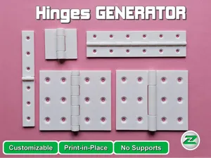 Hinges GENERATOR - customizable, Print in Place
