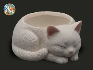 Sleepy Cat Succulent Planter & Desk Tidy