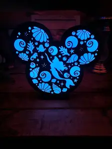 Mickey Ears Little Mermaid Light Box LED Lamp