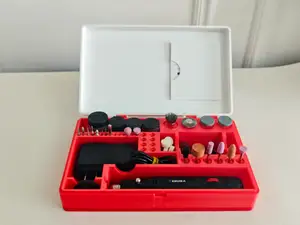 打磨工具收纳工具盒 有线打磨机打磨笔抛光器收纳 合页翻盖卡扣盒子 小型手持打磨机收纳