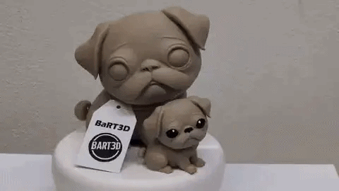 Cute Pug Family: Big Pug and Puppy MOPS