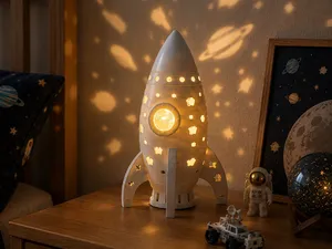 Rocket Night Light Lamp Space Nursery Decor