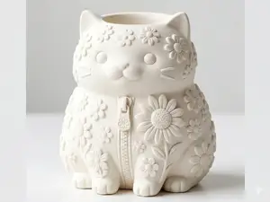 猫猫浮雕收纳笔筒 | 收纳筒