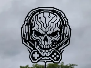 Cyber Skull Gamer Wall Art Decor