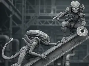 Alien vs. Predator Diorama - Industrial Scene