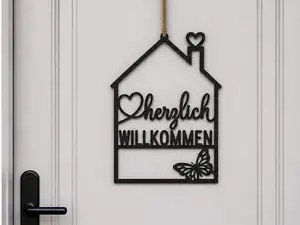Herzlich Willkommen Türschild Haus | Welcome Sign