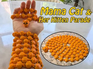 Mama Cat & Her Kitten Parade