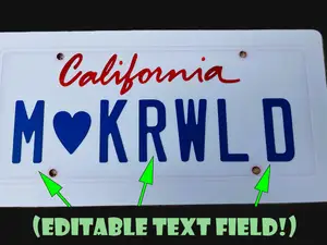 Custom California License Plate