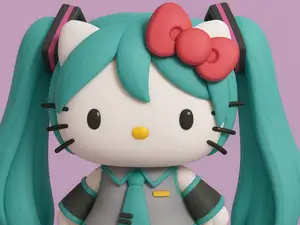 Hello Kitty Idol Miku – Cute Singer Figurine