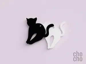 Cat Black and White Earrings