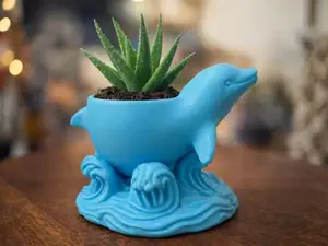 Dolphin Planter - 3D Printable Decorative pot