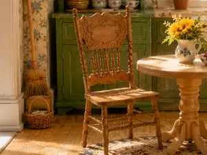 Miniature Antique Pressback Kitchen Chair