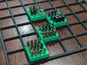 Gridfinity 1x1 Hex Bit Holder (Holds 20)