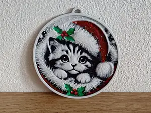 Christmas kitten ornament