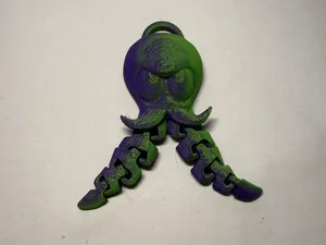 Flex Skull Octopus Keychain Articulated 3D no ams