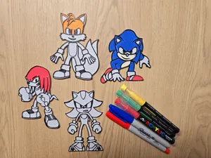 Sonic Knuckles Miles Shadow DIY Coloring Pack