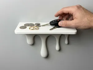 Splatter Drop Wall Shelf & Key Holder (easy Print)