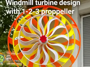 Windmill turbine design with 1-2-3