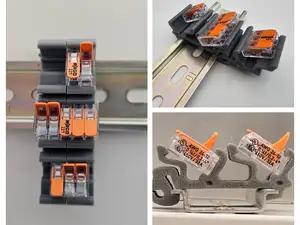 Stackable DIN rail support for WAGO221 series