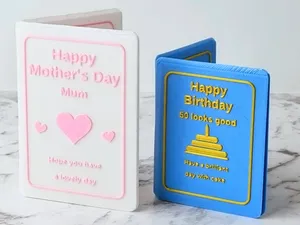 Custom Folding Card with Raised Text and Art