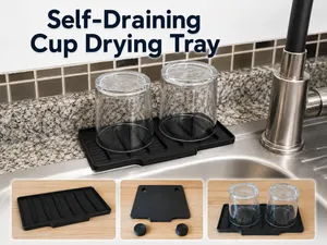 Self-Draining Cup & Glass Drying Tray to Sink