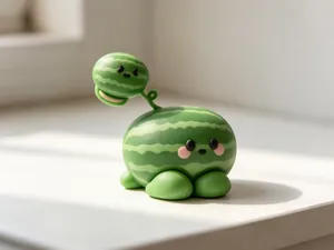 西瓜投手-植物大战僵尸q版桌面摆件-儿童涂色玩具