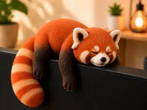 Sleepy Red Panda Monitor Pet