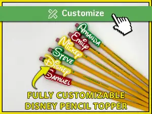 Disney Style Font Fully Customizable Pencil Topper