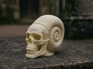 Schaedel mit Schneckenhaus Skull Snail