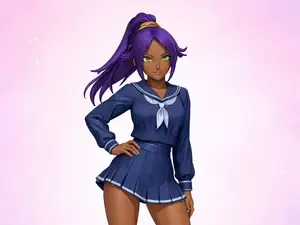 Yoruichi with school uniform