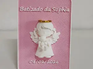 Lembrança de batizado com anjo