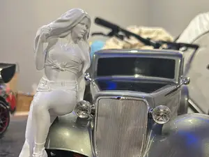 woman leaning on car perfect for rc dioramas
