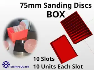 Box for standard 75 mm sanding discs