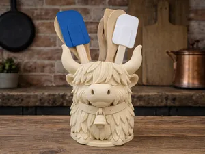 Highland Cow Utensil Holder
