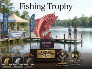 Editable Fishing Trophy