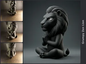 Grumpy Zen Lion