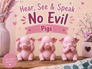 Hear, See & Speak No Evil Pigs